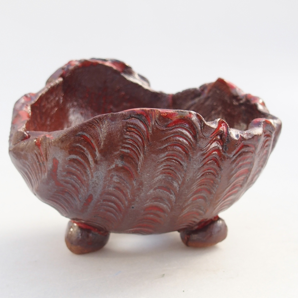 Kerámia kagyló 10 x 10 x 8 cm , barna színű