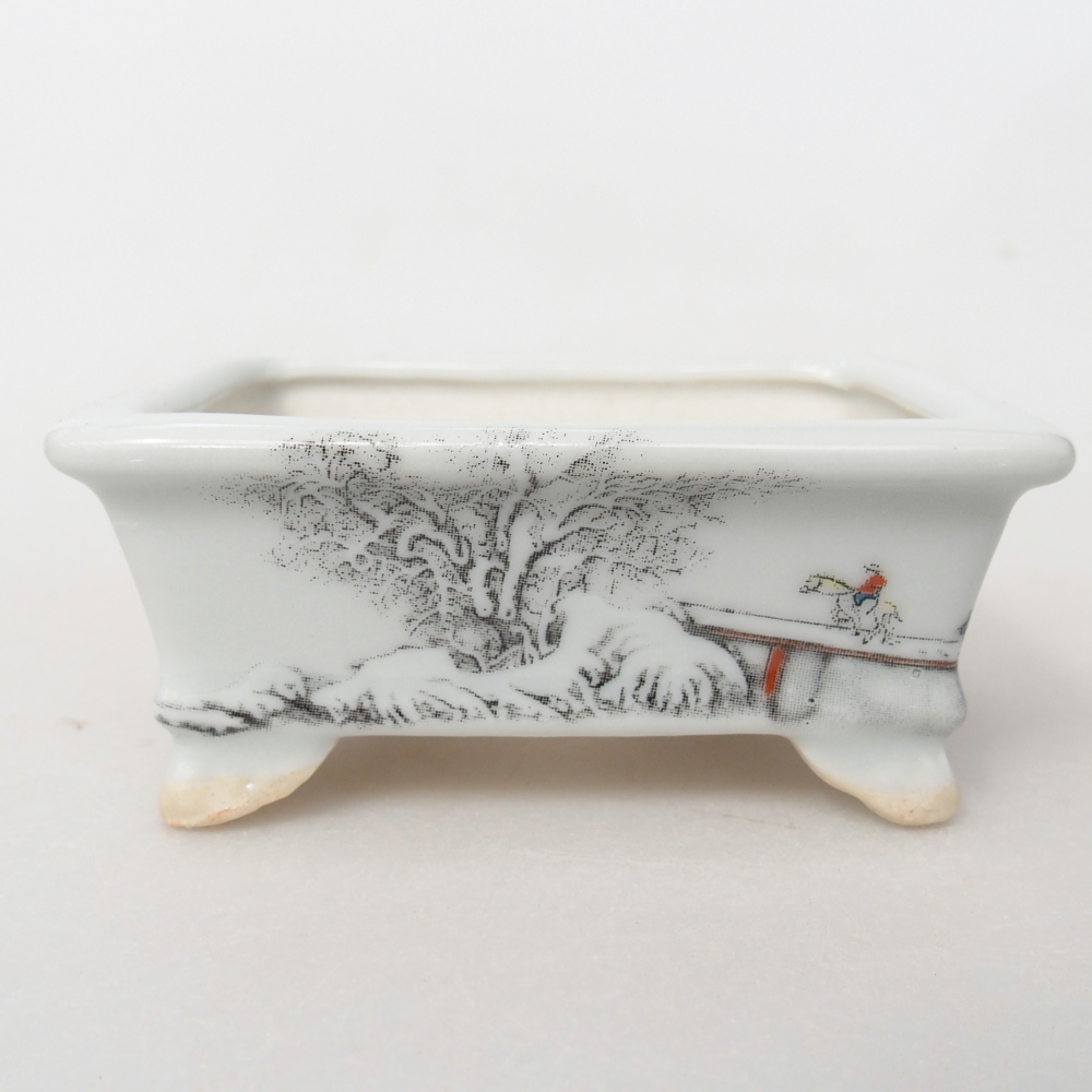 Mini bonsai tál 8 x 6 x 3 cm, fehér