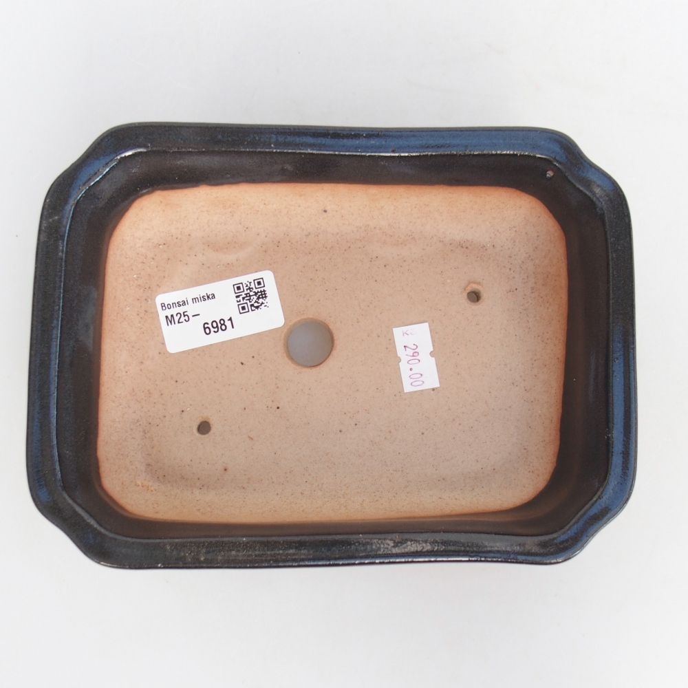 kerámia bonsai tál 18 x 13,5 x 5 cm, fekete színben