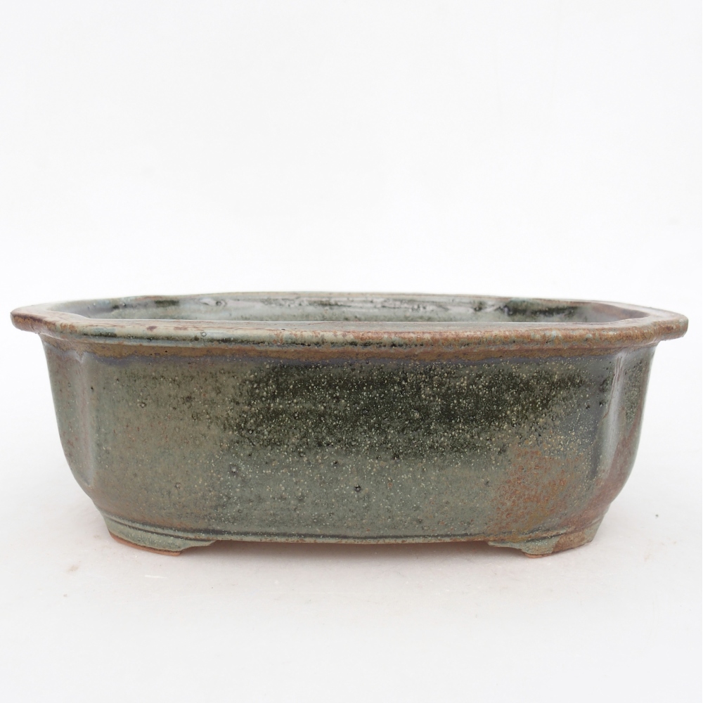 kerámia bonsai tál 22 x 18 x 7,5 cm, zöld