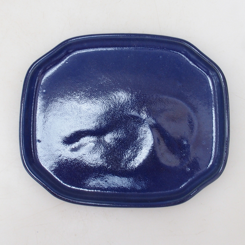 Kerámia tál H32 - 13 x 11 x 1 cm - kék