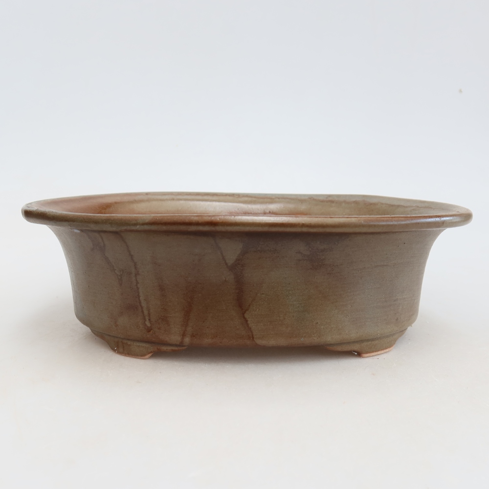 Kerámia bonsai-tál, 22 x 17,5 x 6,5 cm, barna színű
