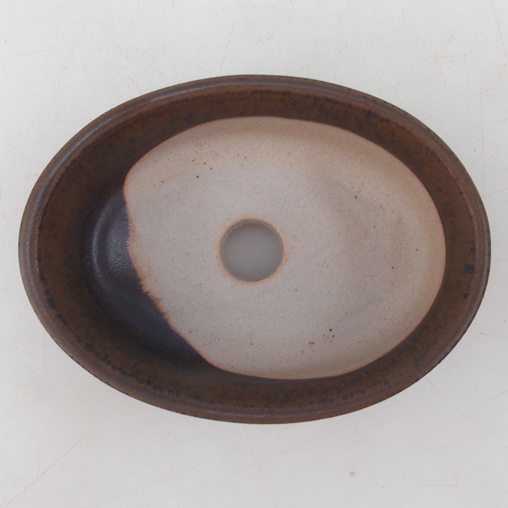 Bonsai tálka H04 - 10,5 x 7,5 x 3 cm. - barna