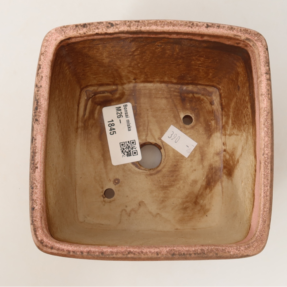 kerámia bonsai tál 13 x 13 x 8 cm, rózsaszínű