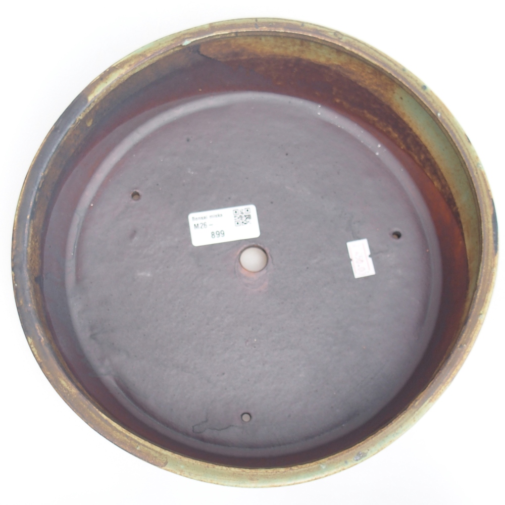 kerámia bonsai tál 24,5 x 24,5 x 7,5 cm, zöld-barna