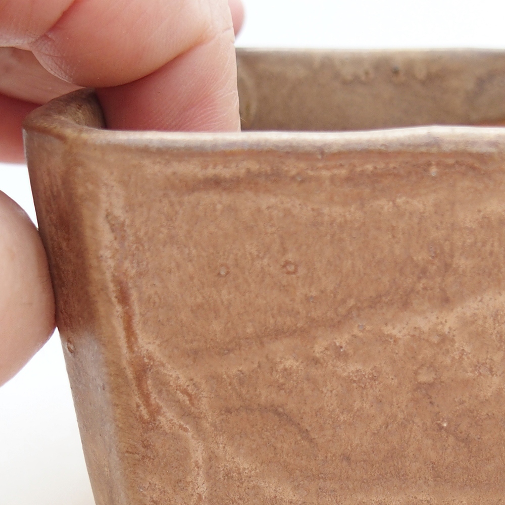 kerámia bonsai tál 9 x 9 x 7 cm, bézs színben