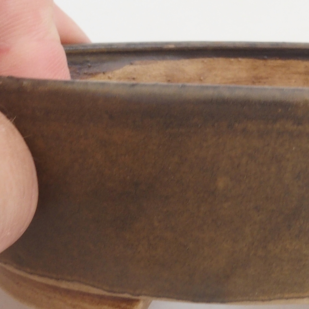 kerámia bonsai tál 10 x 8,5 x 4 cm, barna