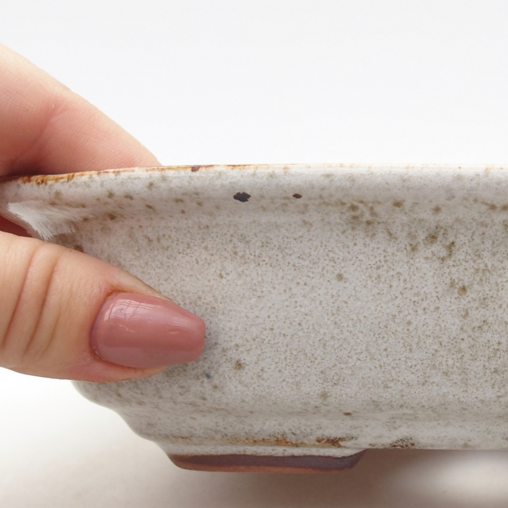 kerámia bonsai tál 18,5 x 13,5 x 5 cm, fehér színű