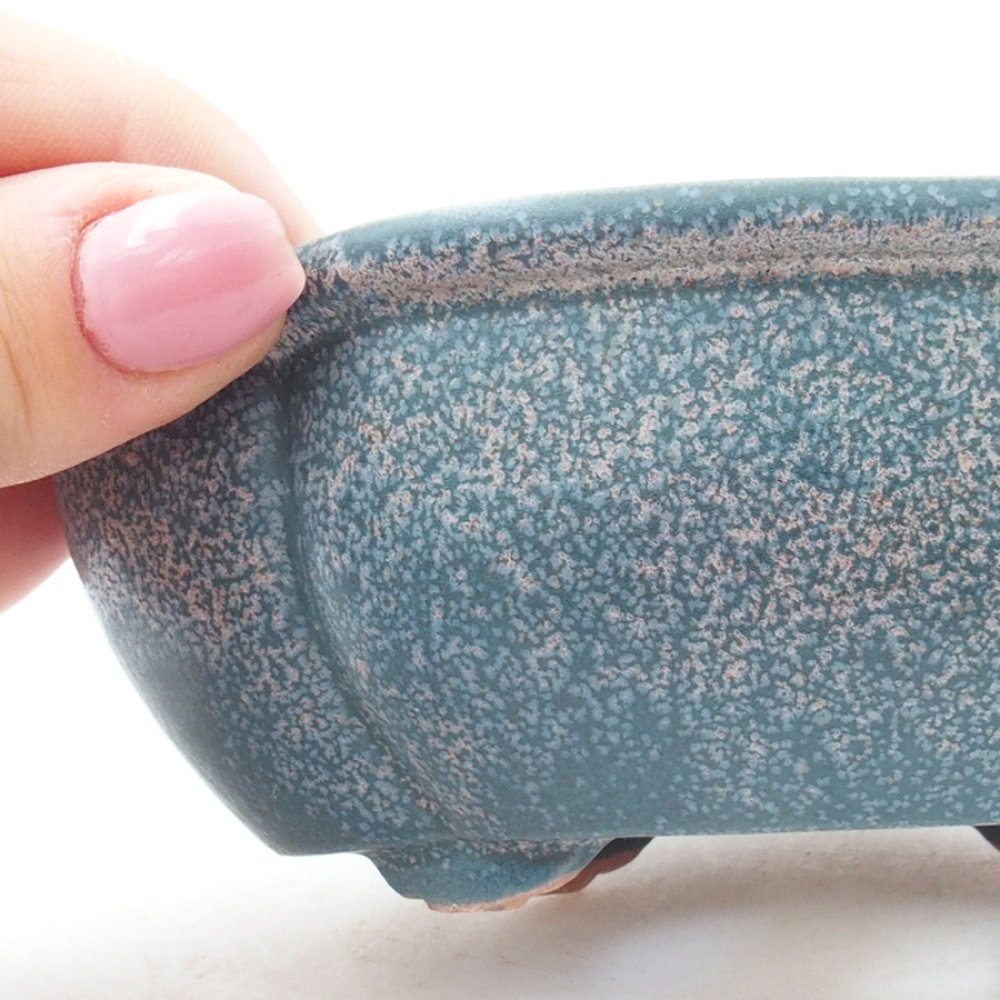 kerámia bonsai tál 12,5 x 10 x 4,5 cm, kék színben