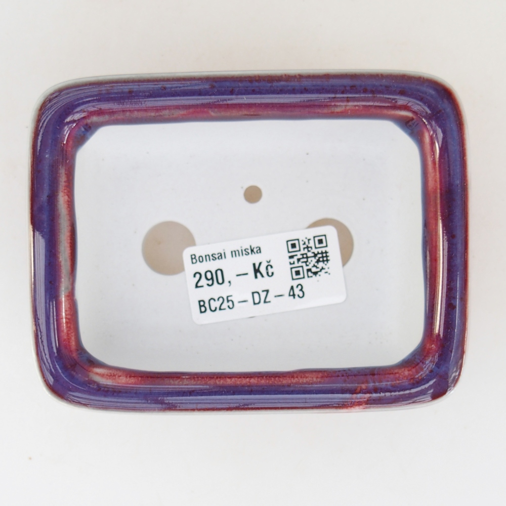 Mini bonsai tál 10 x 8 x 3,5 cm, lila színben