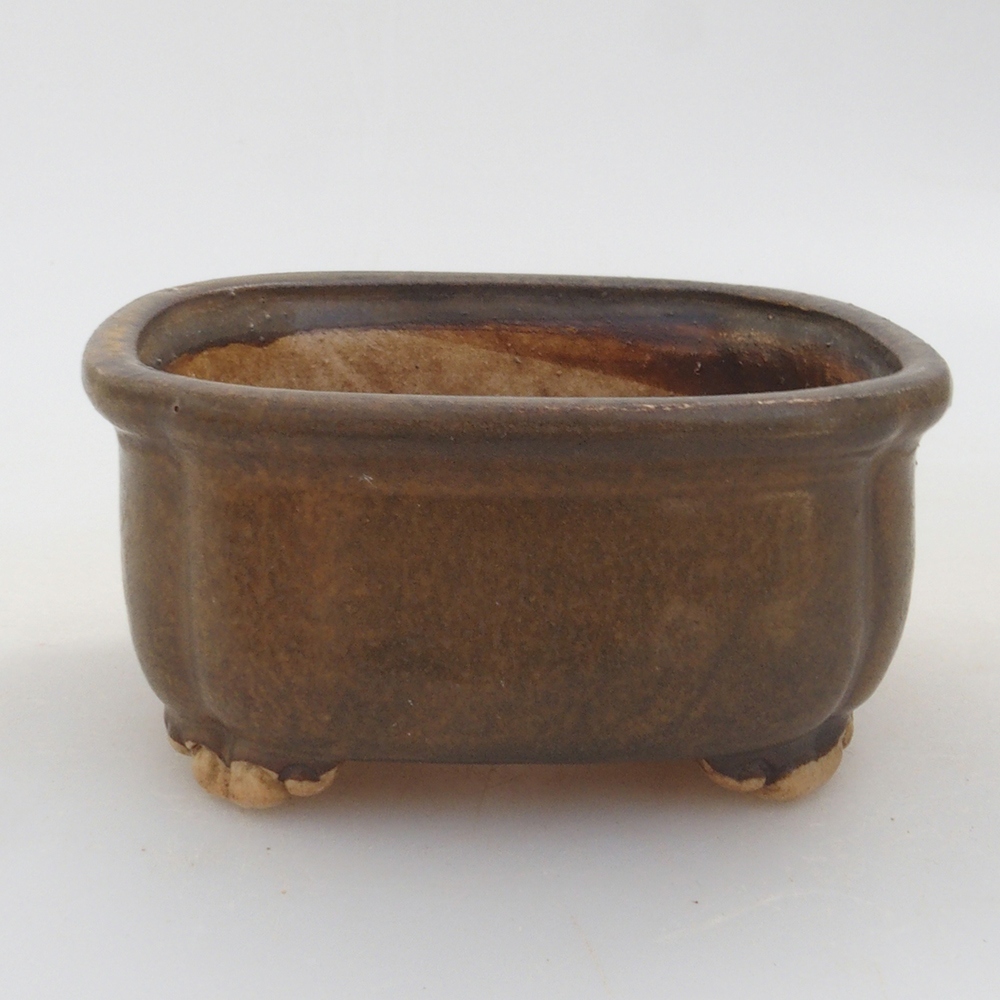 kerámia bonsai tál 10 x 8,5 x 4 cm, barna