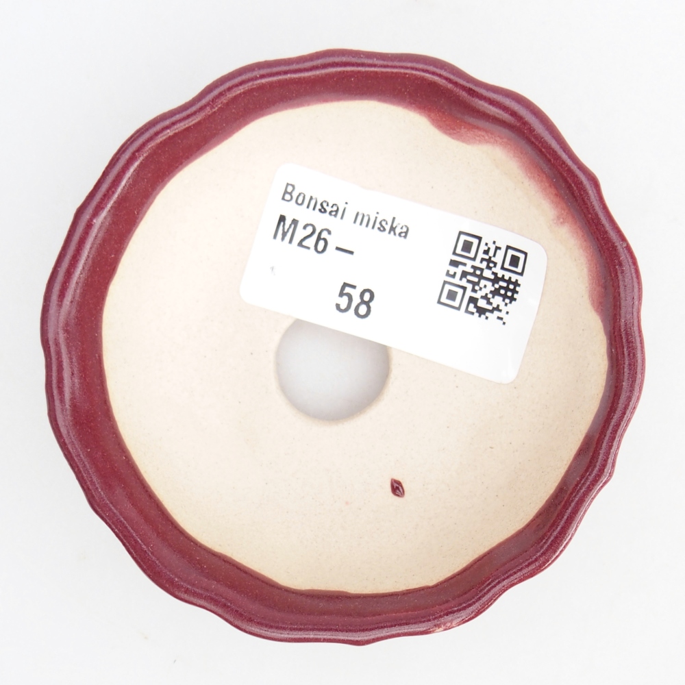 Mini bonsai tál 7,5 x 7,5 x 2,5 cm, bordó színű