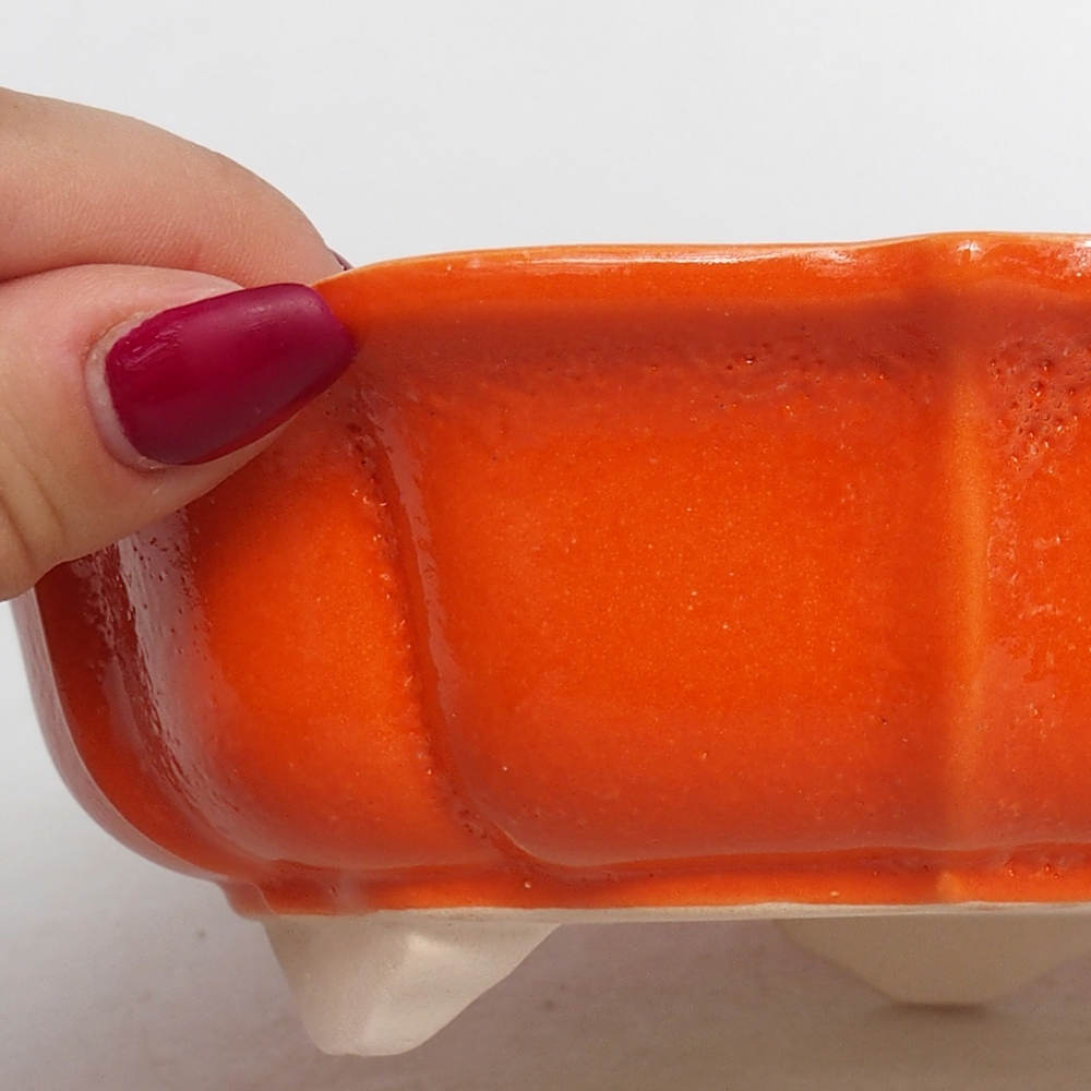 Kerámia bonsai tál 18,5 x 18,5 x 5,5 cm, narancssárga