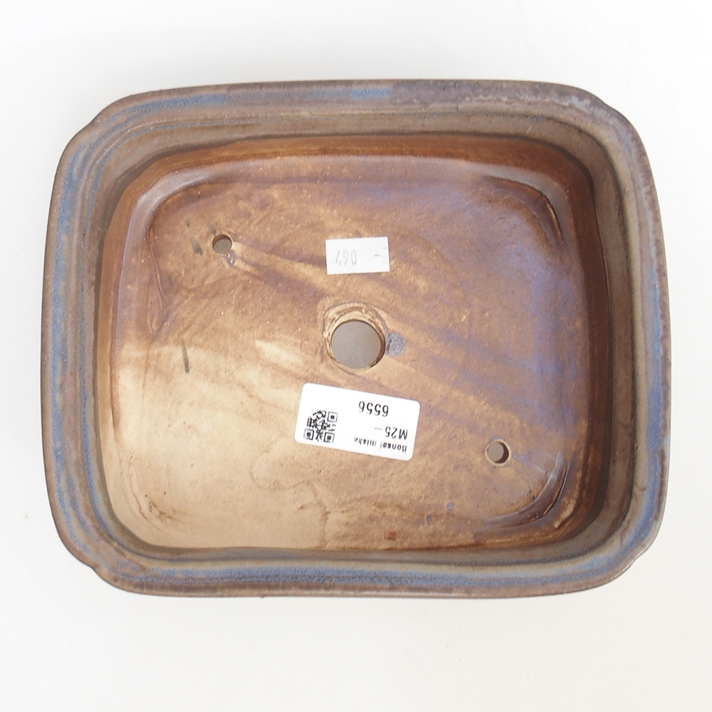 kerámia bonsai tál 20 x 17 x 6 cm, kék színben