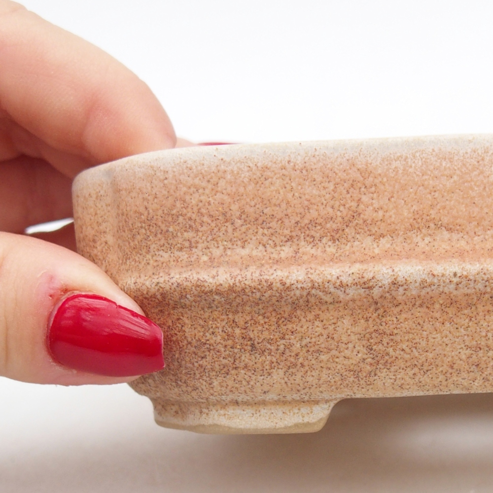 kerámia bonsai tál 12 x 10 x 4 cm, bézs színben