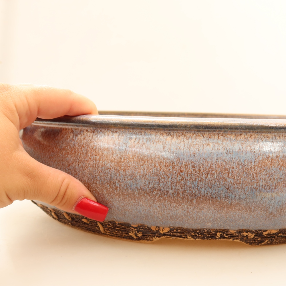 Kerámia bonsai tál 32,5 x 32,5 x 8 cm, kék színű – KIZÁRÓLAG SZEMÉLYES ÁTVÉTEL vagy raklapos szállítás