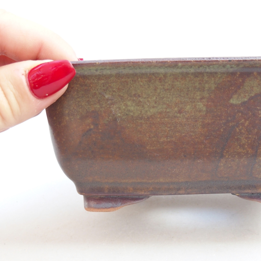 kerámia bonsai tál 13 x 10 x 5,5 cm, barna