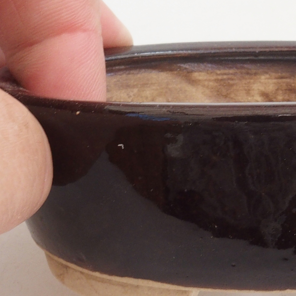 kerámia bonsai tál 10 x 8,5 x 4 cm, barna
