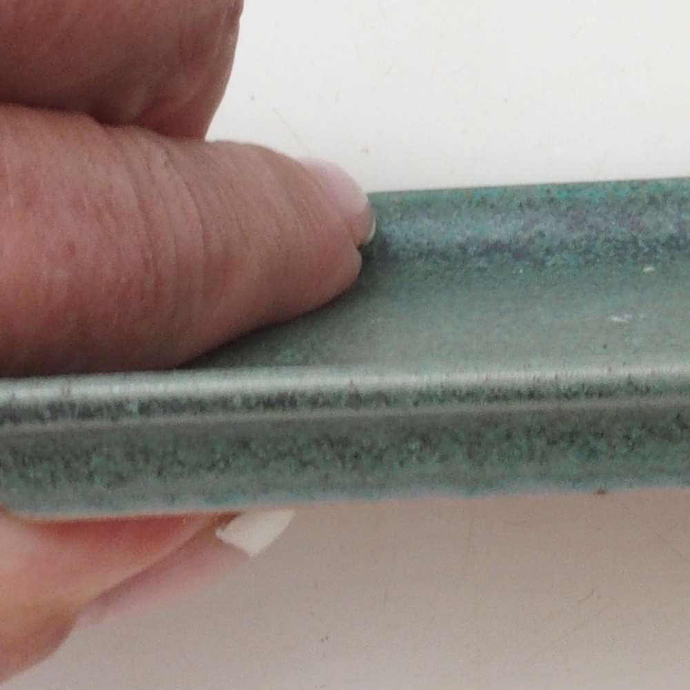 Bonsai csészealj téglalap D5-S - 11,5 x 8,5 x 1 cm - zöld