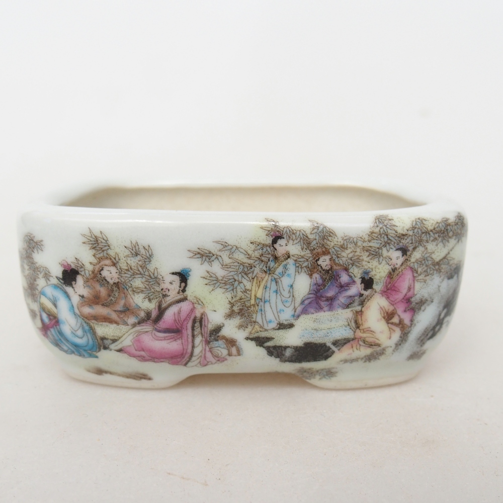 Mini bonsai tál 8 x 6 x 3 cm, fehér