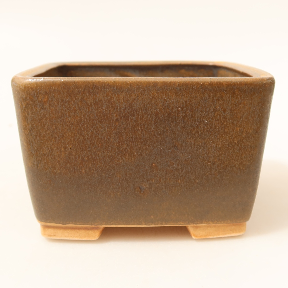 Kerámia bonsai-tál 10,5 x 10,5 x 7 cm, barna színű