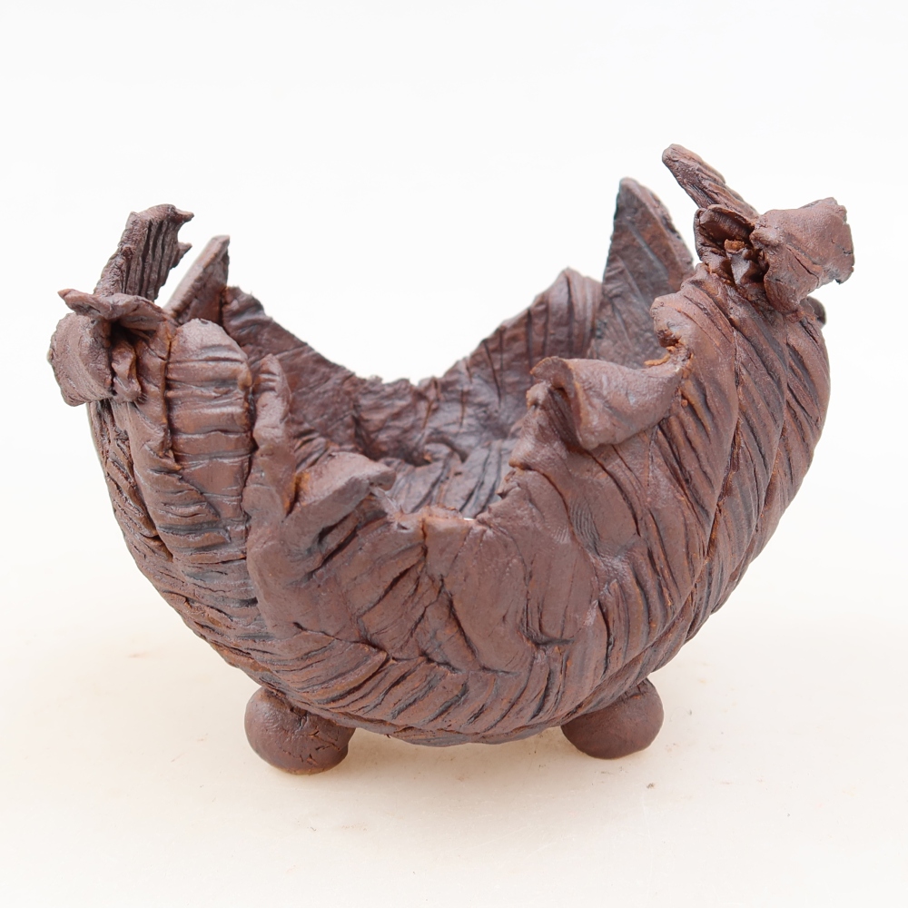 Kerámia héj  10,5 x 9,5 x 9 cm, barna színű
