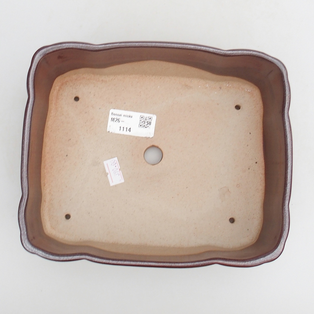kerámia bonsai tál 20 x 17 x 7 cm, bordó színben