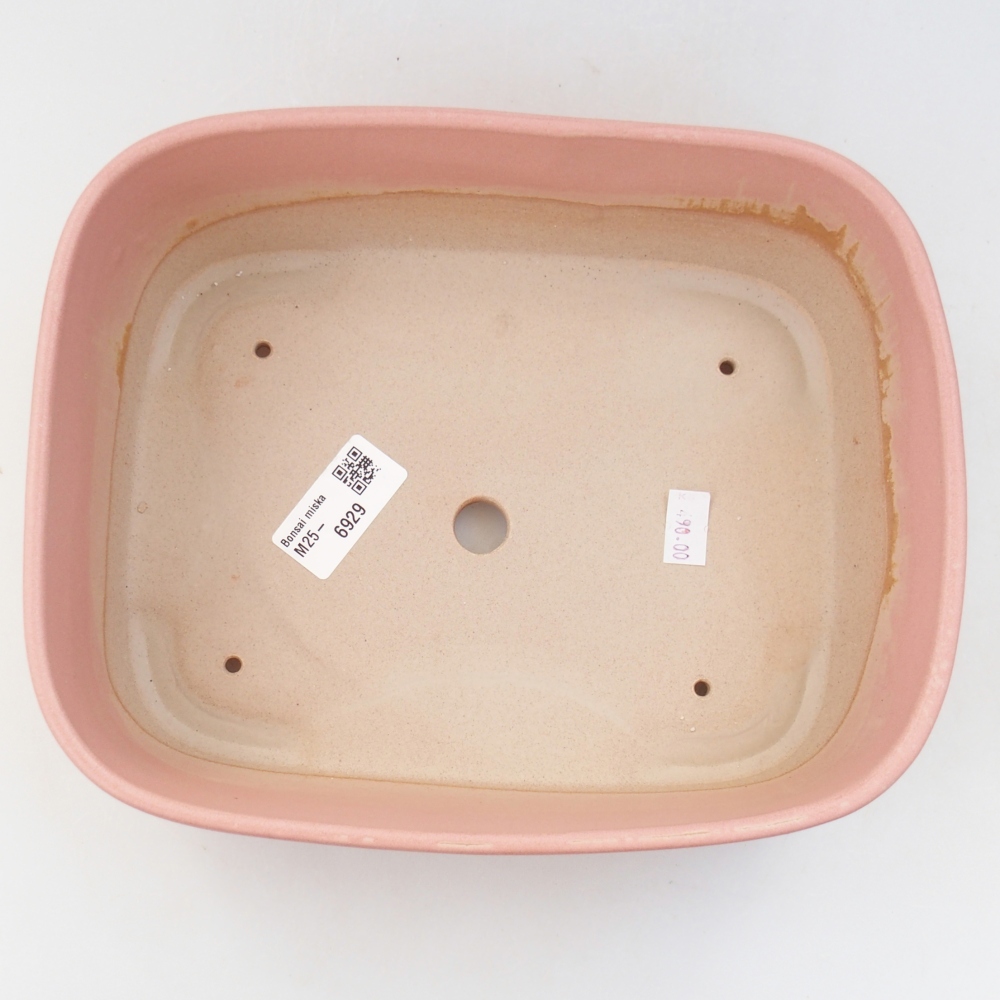 kerámia bonsai tál 23 x 18 x 7,5 cm, rózsaszínű