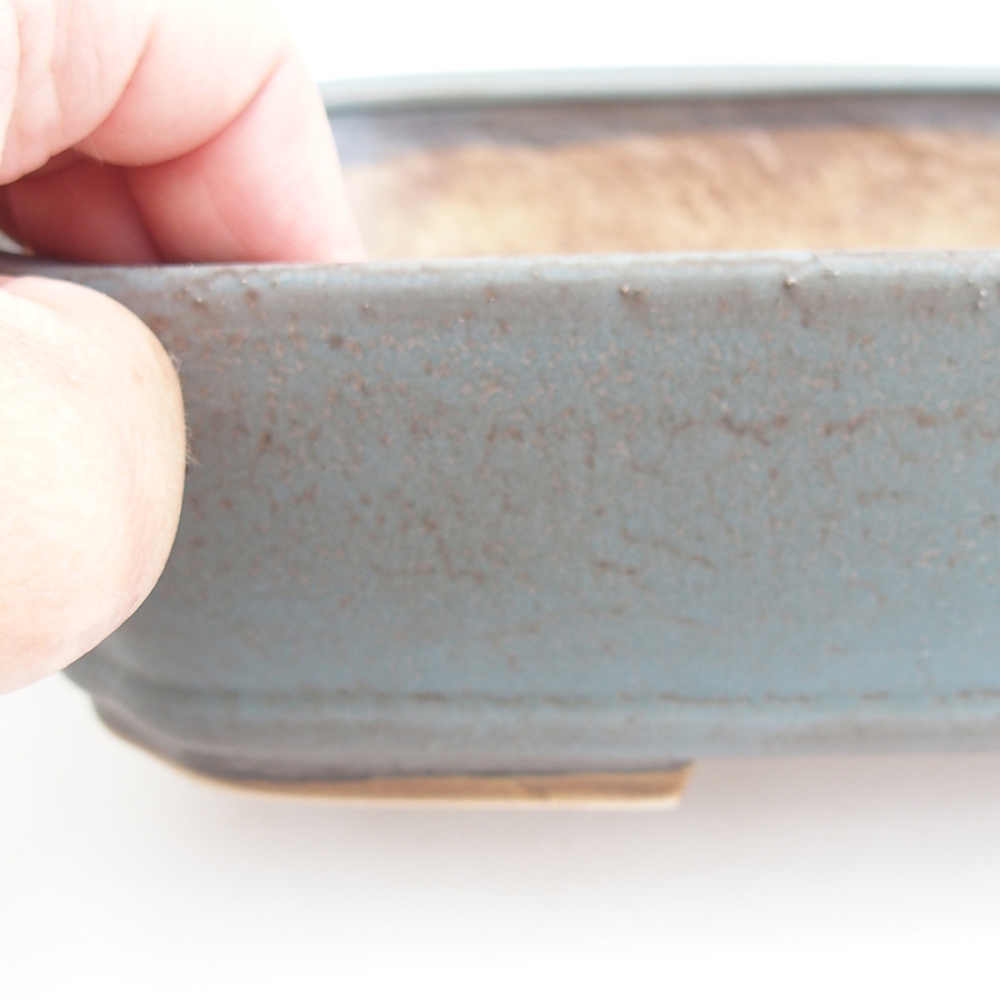 kerámia bonsai tál 24 x 20,5 x 6 cm, kék színben