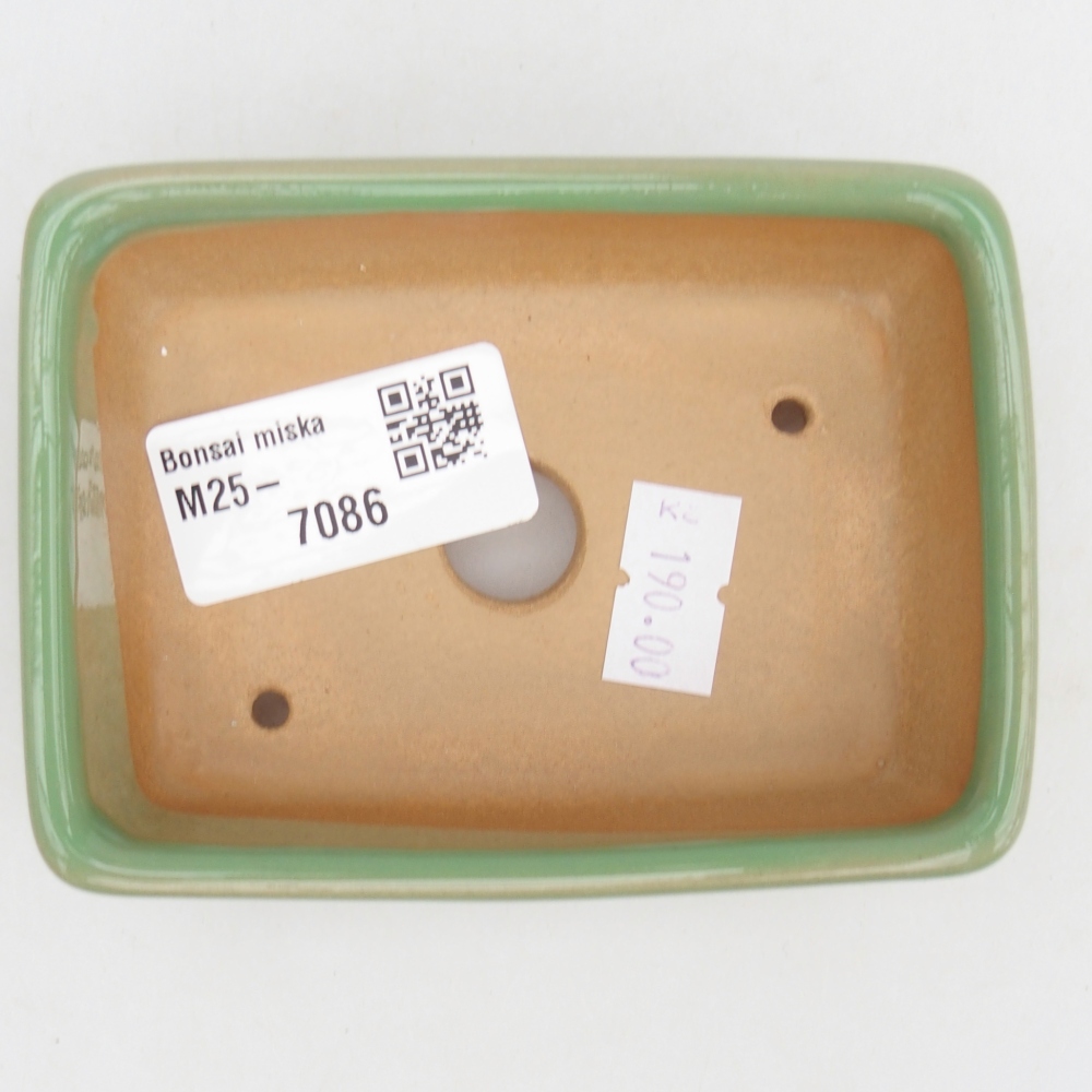 kerámia bonsai tál 10 x 7 x 3 cm, zöld