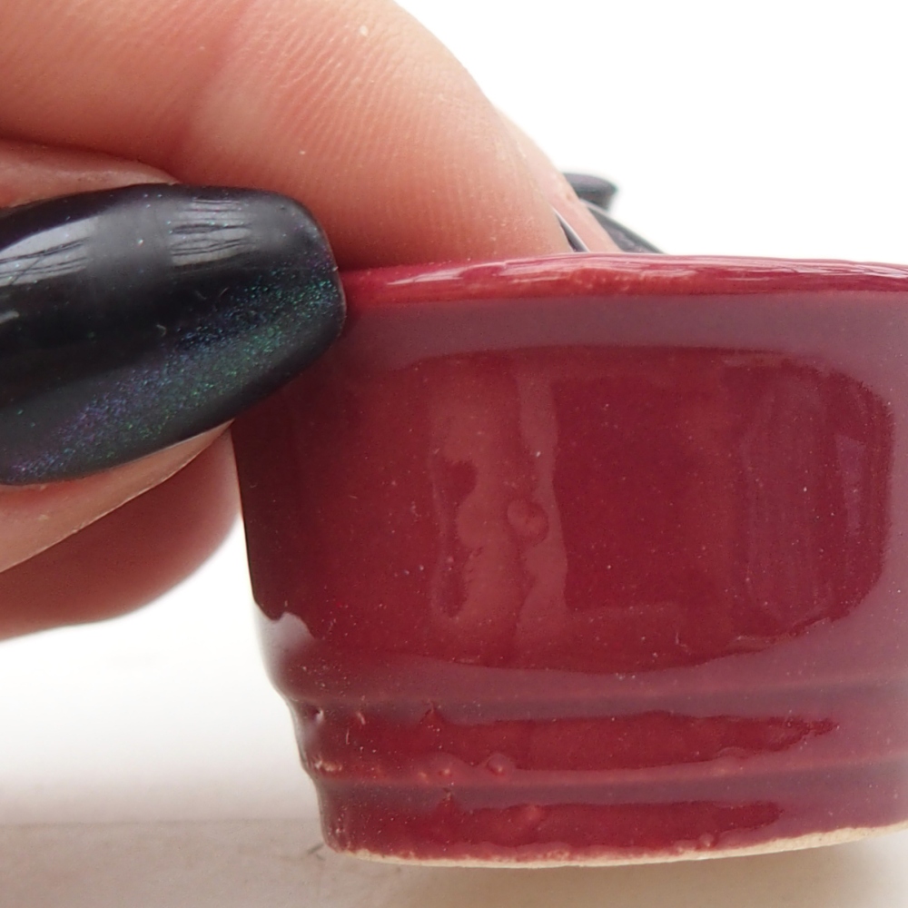 Mini bonsai tál 4 x 4 x 2 cm, bordó színben