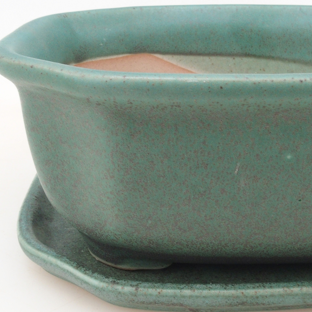 Bonsai tál + csészealj H32 - zöld