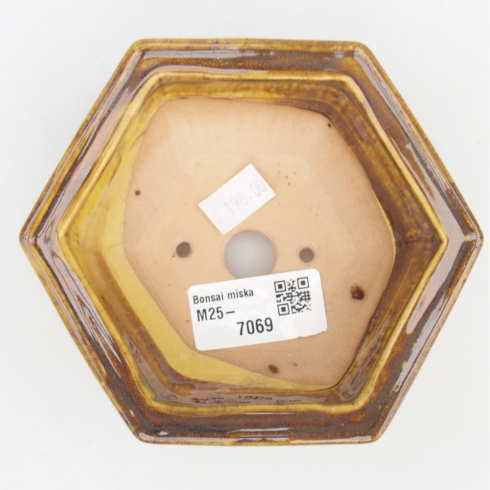 kerámia bonsai tál 12 x 10,5 x 4,5 cm, sárga