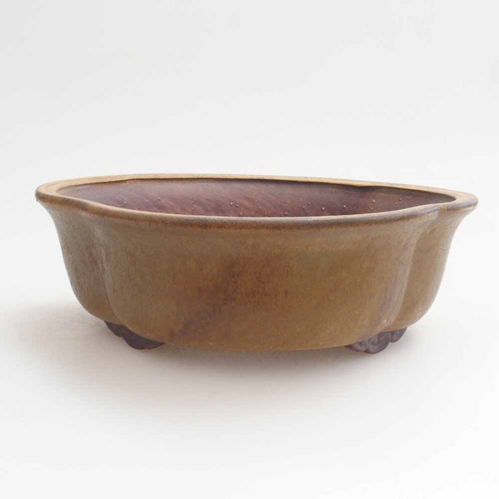 kerámia bonsai tál 10 x 8,5 x 4 cm, barna