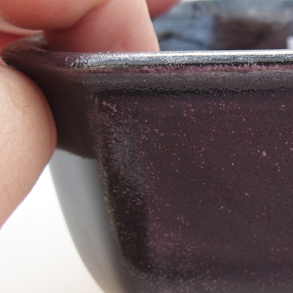 kerámia bonsai tál 10 x 10 x 6 cm, zöld