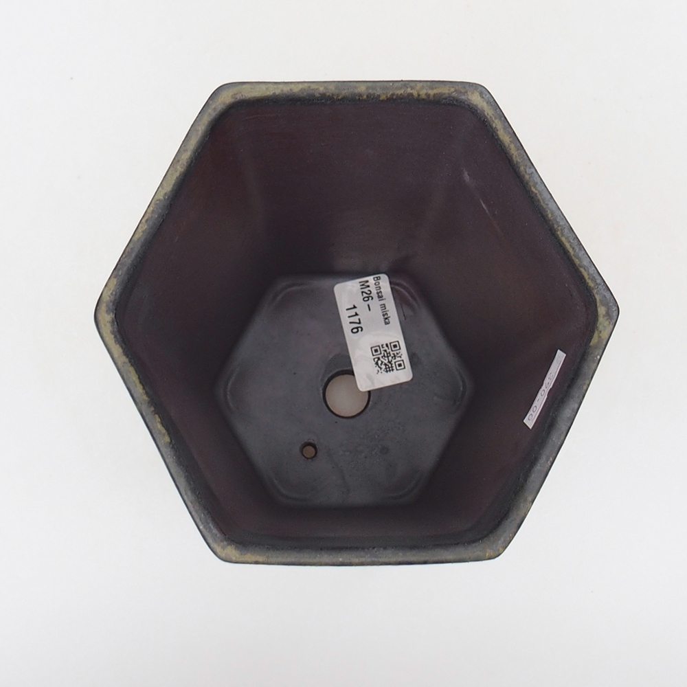 kerámia bonsai tál 13 x 11,5 x 17 cm, zöld-szürke