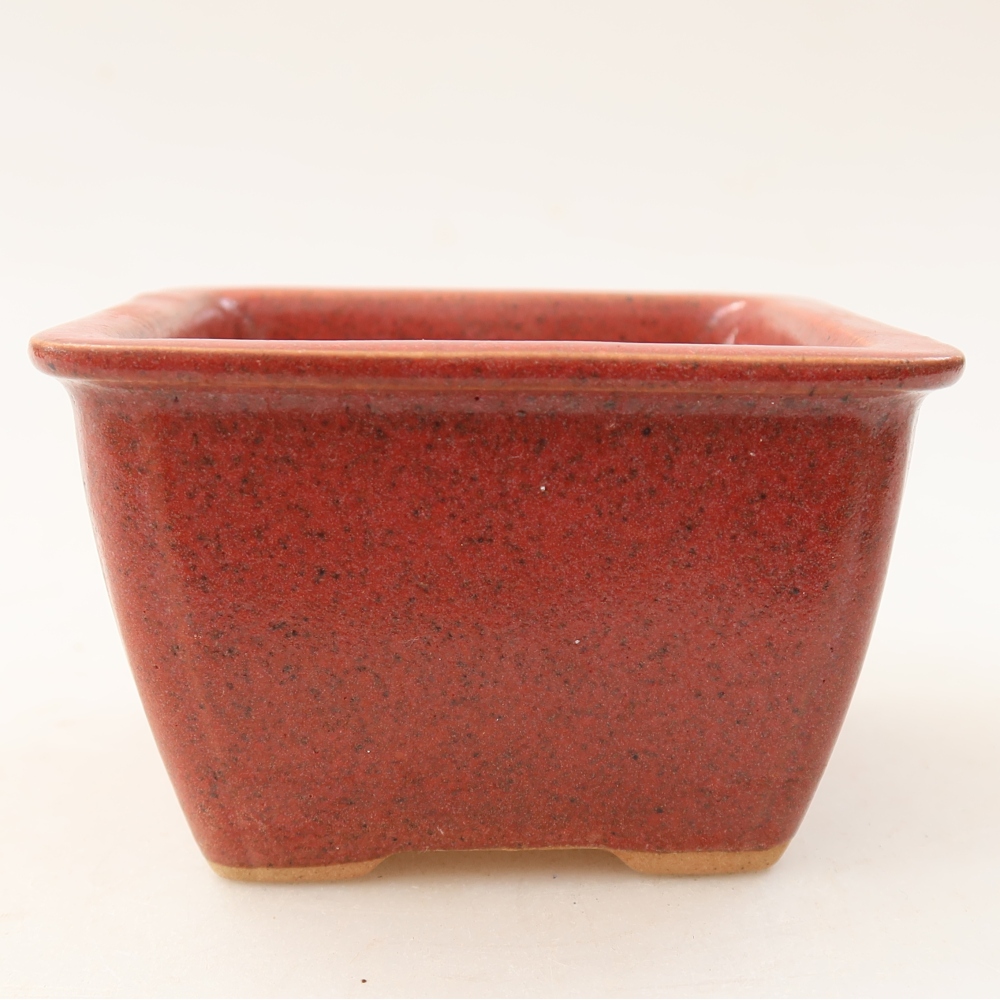 Kerámia bonsai tál 8,5 x 8,5 x 5,5 cm, rózsaszínű