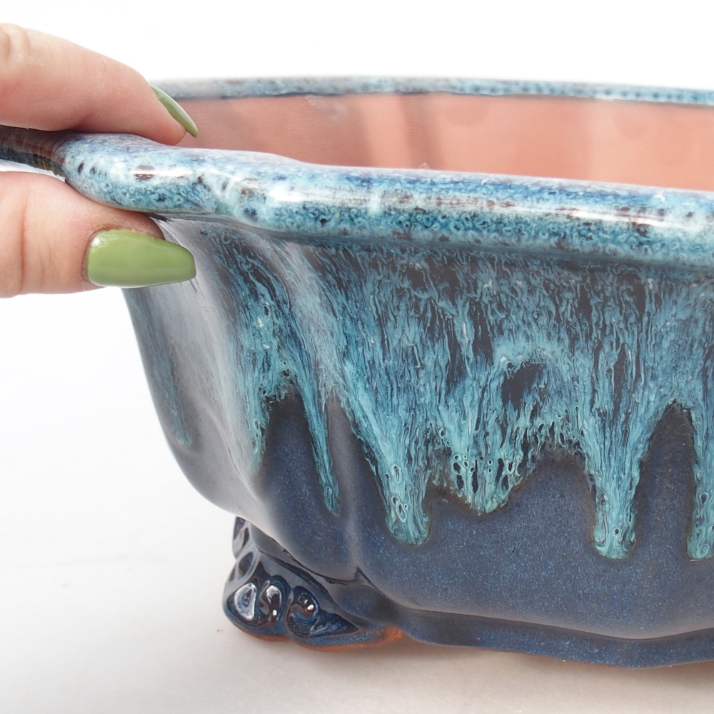 Tál 30,5 x 30,5 x 11,5 cm kék-fehér