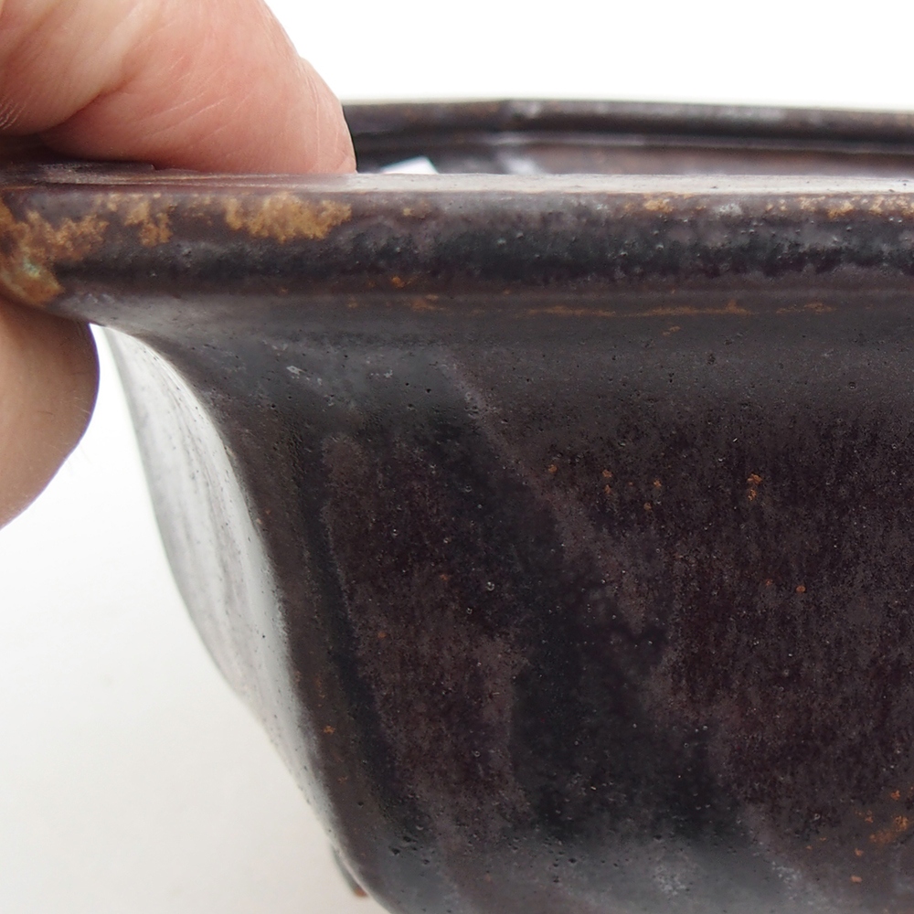 Kerámia bonsai tál 18 x 16 x 9 cm, fém színben