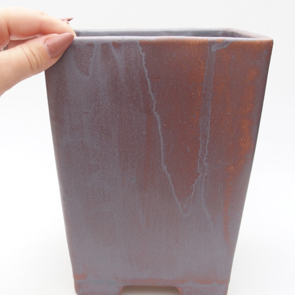 Kerámia bonsai tál 15 x 15 x 19,5 cm, fém színben