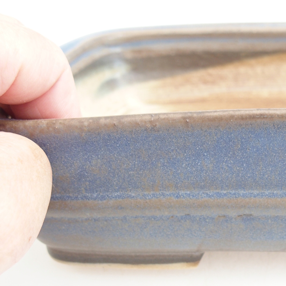 kerámia bonsai tál 21,5 x 17,5 x 5,5 cm, kék színben