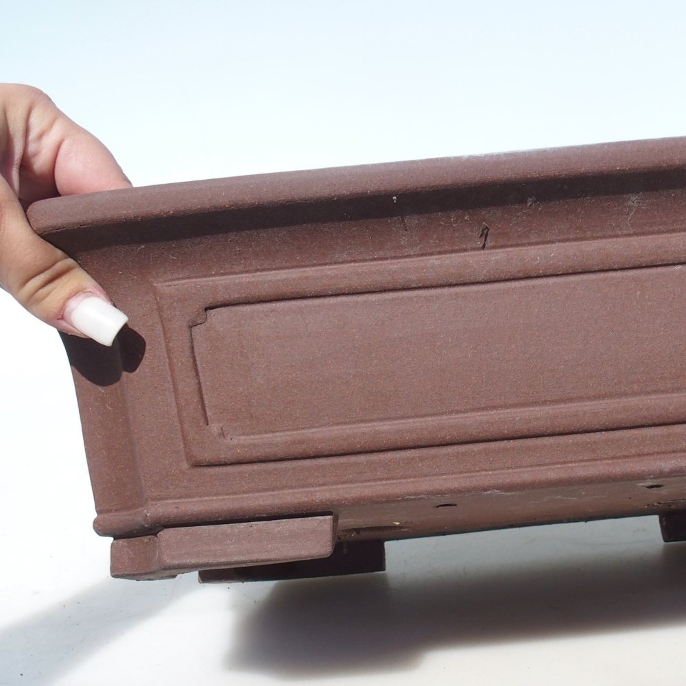 Bonsai tál 35,5 x 36,5 x 11 cm nyírfa barna