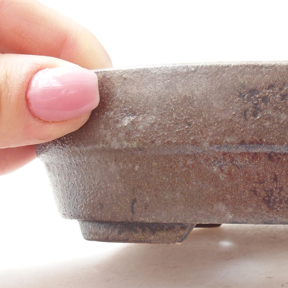 kerámia bonsai tál 13,5 x 10,5 x 3,5 cm, barna