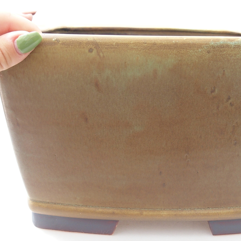 Kerámia bonsai tál 26,5 x 26,5 x 16 cm, zöld