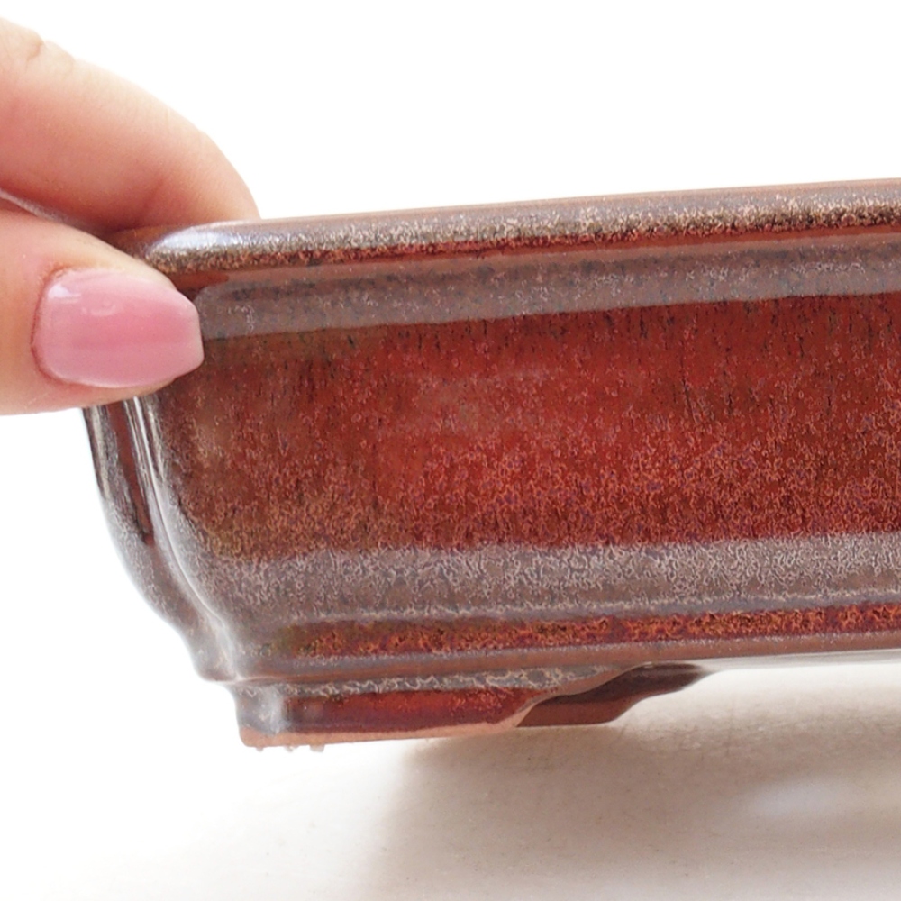 kerámia bonsai tál 18 x 13,5 x 5 cm, barna