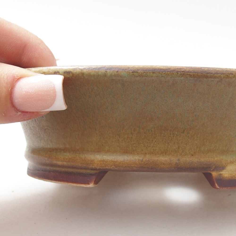 kerámia bonsai tál 14 x 12,5 x 4 cm, zöld