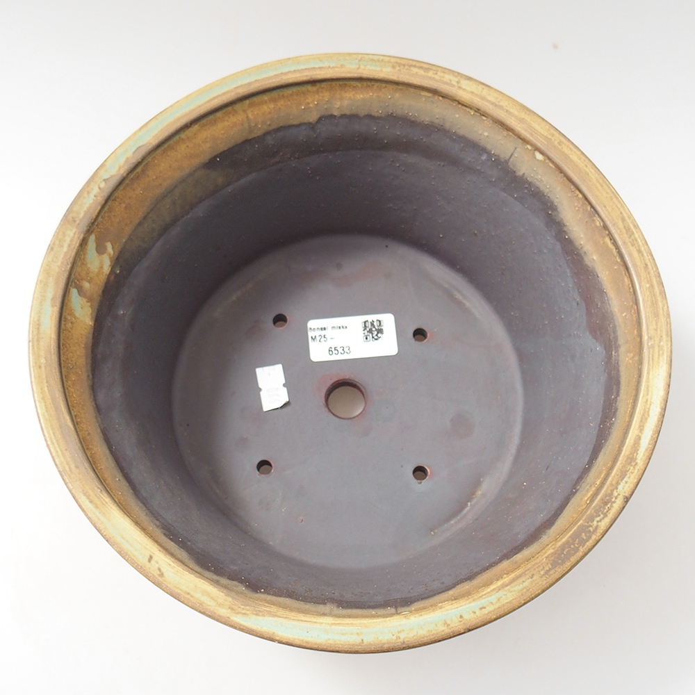 kerámia bonsai tál 24 x 24 x 11,5 cm, zöld