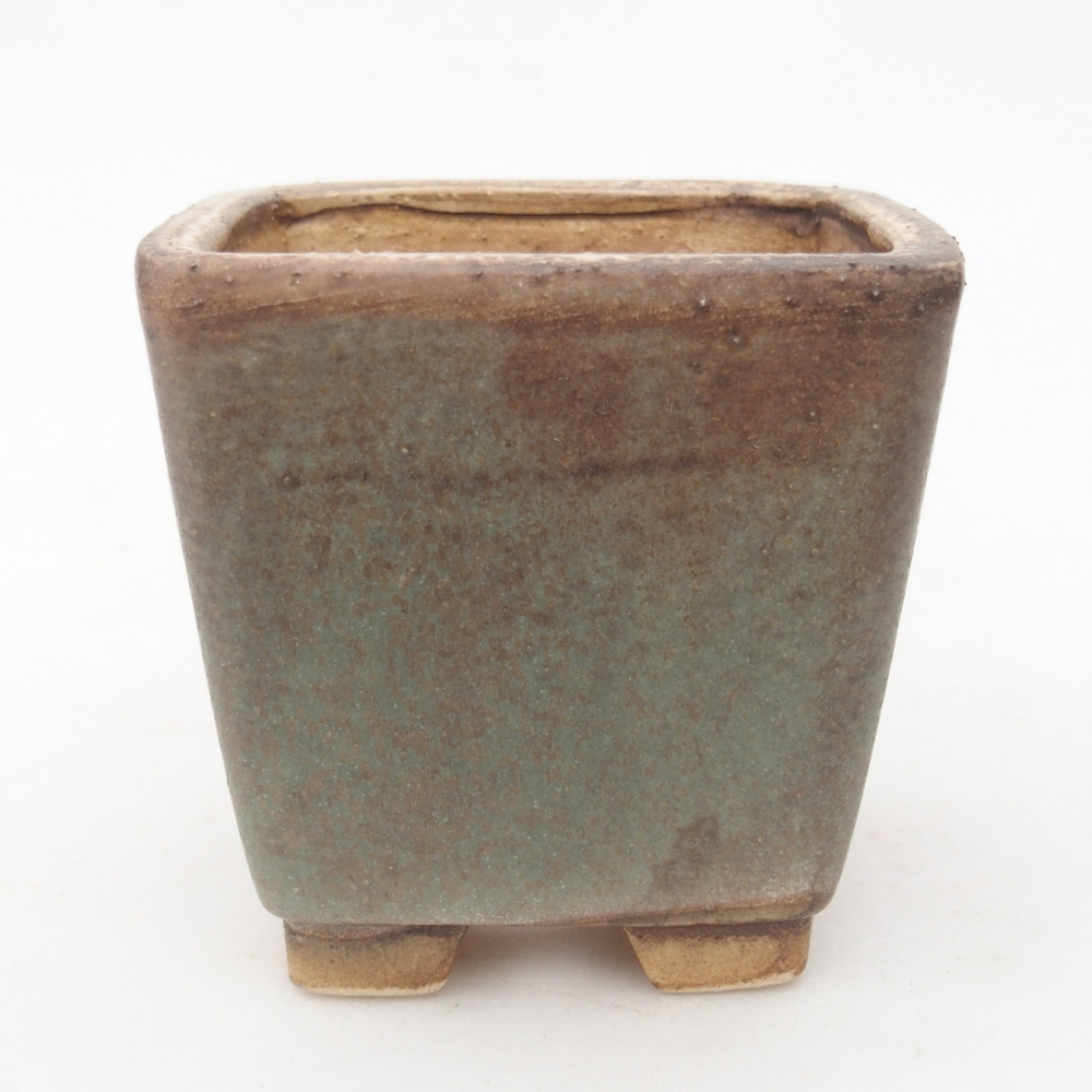 kerámia bonsai tál 7,5 x 7,5 x 7,5 x 7,5 cm, zöld