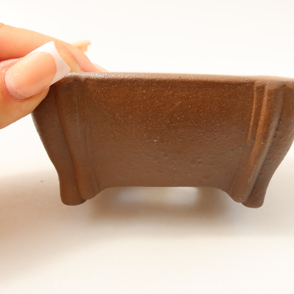 kerámia bonsai tál 10,5 x 10,5 x 4,5 cm, barna