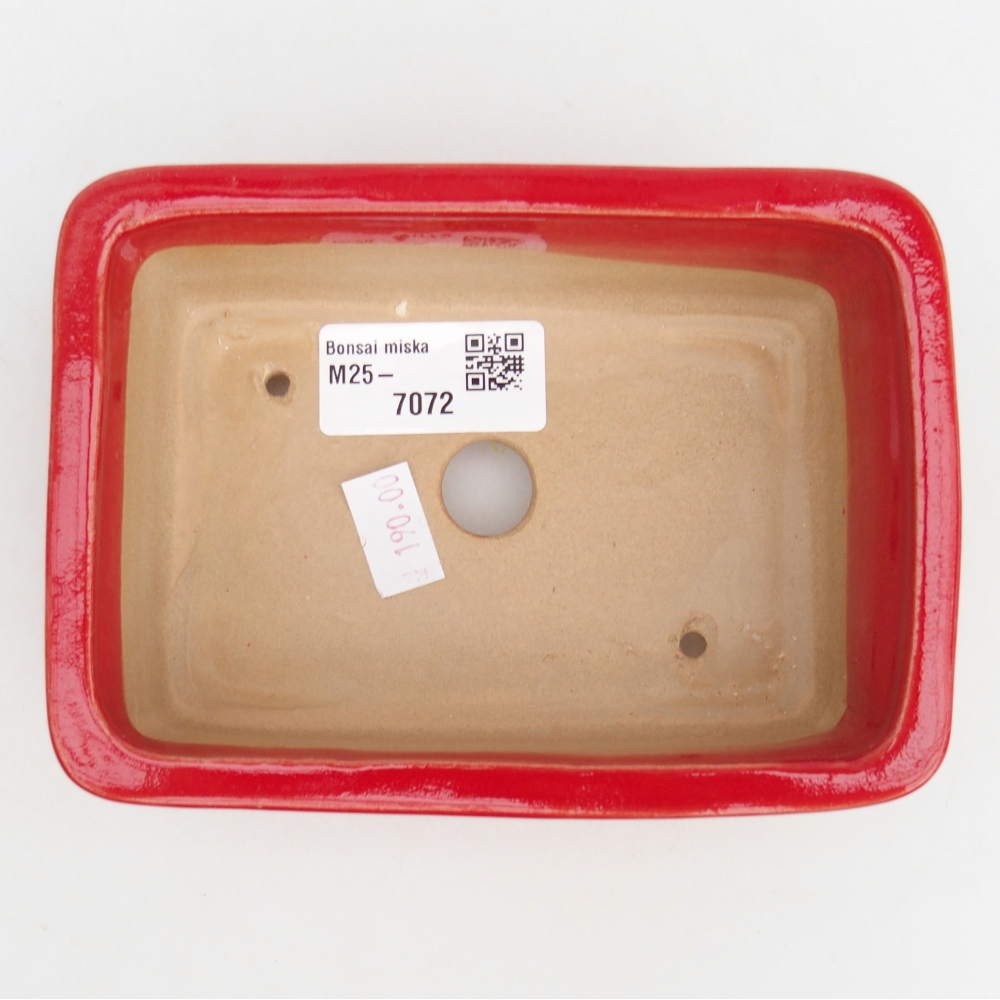 kerámia bonsai tál 13,5 x 10 x 4,5 cm, piros színű